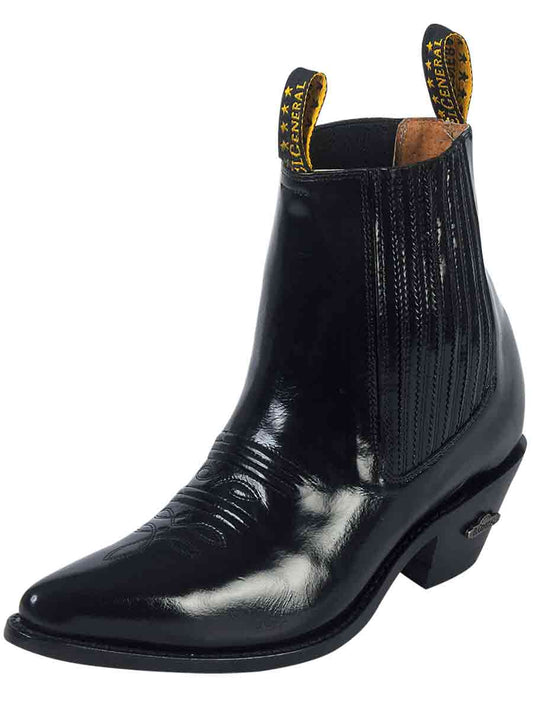 El General Men's Ankle Cowboy Boot - Black Chameleon 181