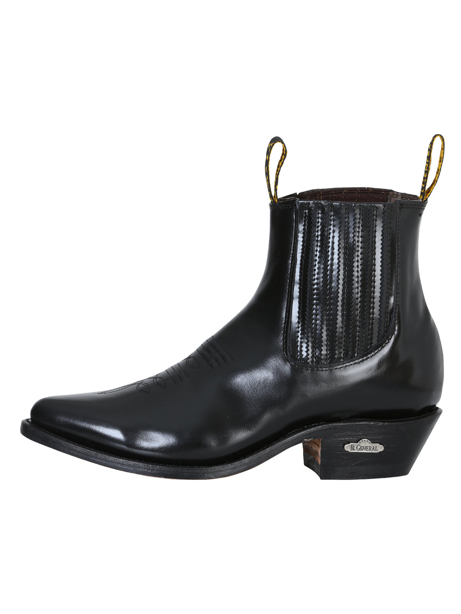 El General Men's Ankle Cowboy Boot - Black Chameleon 181