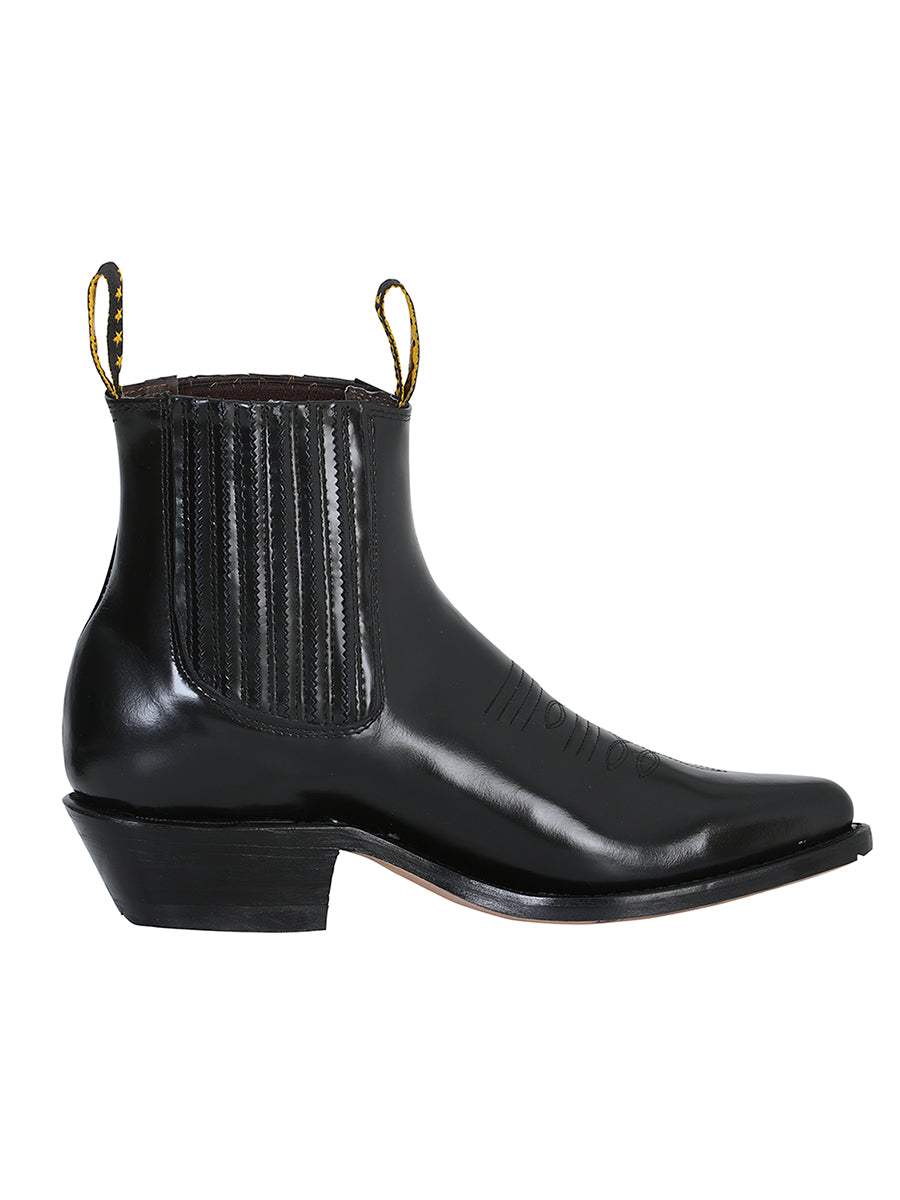 El General Men's Ankle Cowboy Boot - Black Chameleon 181