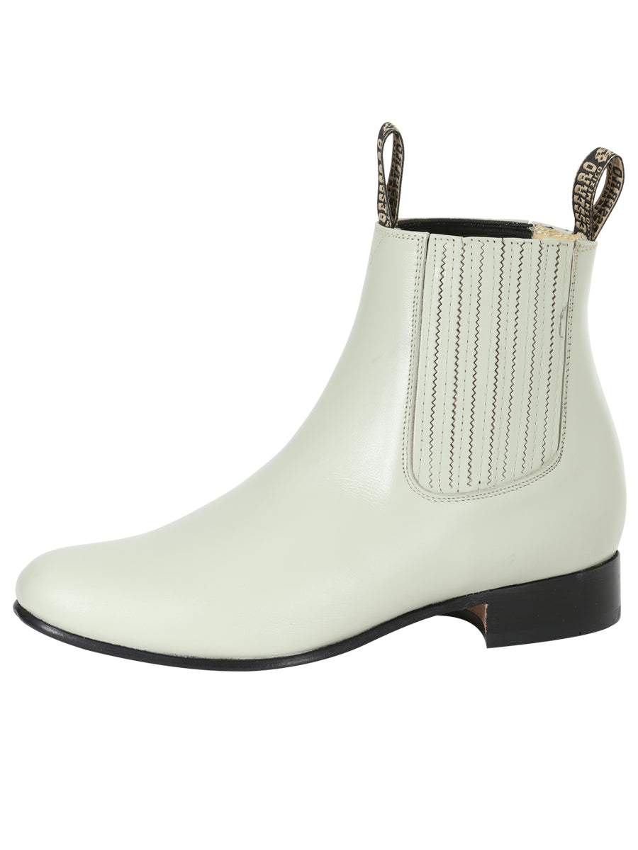 El Besserro Men's Charro Ankle Boot - Leather Bone 201