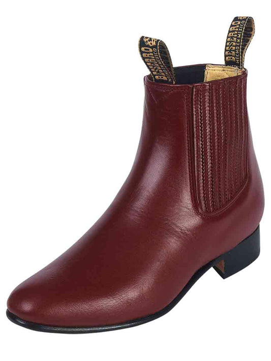 El Besserro Men's Charro Ankle Boot - Leather Wine 202