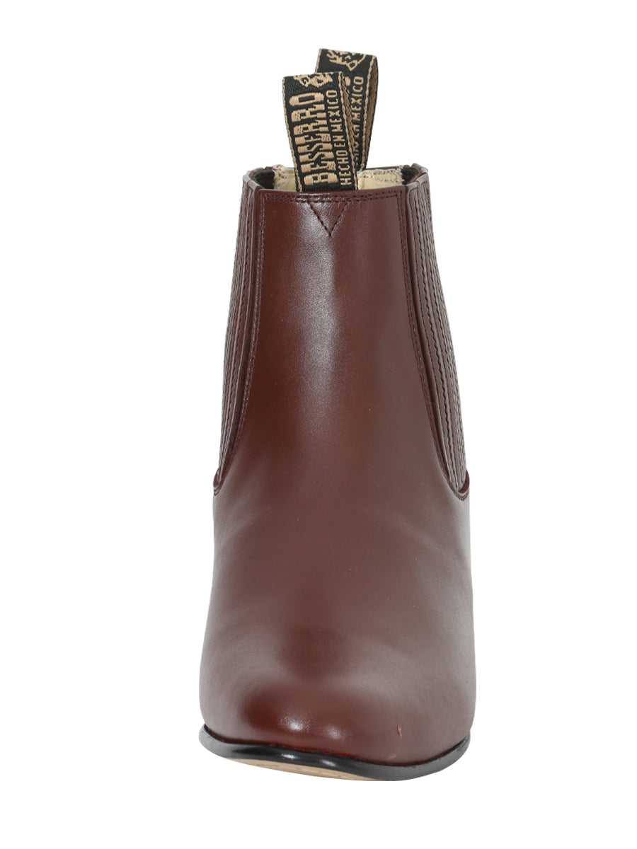 El Besserro Men's Charro Ankle Boot - Leather Wine 202
