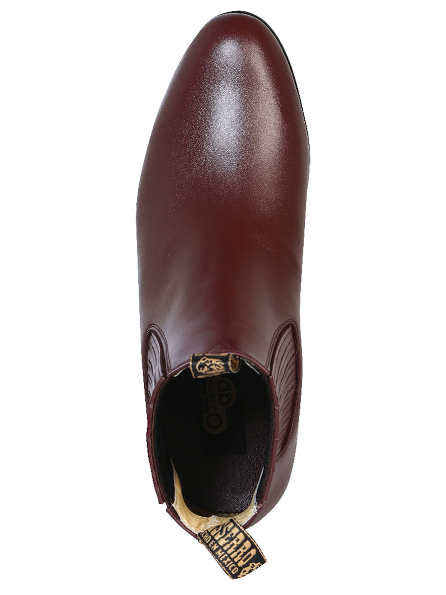 El Besserro Men's Charro Ankle Boot - Leather Wine 202