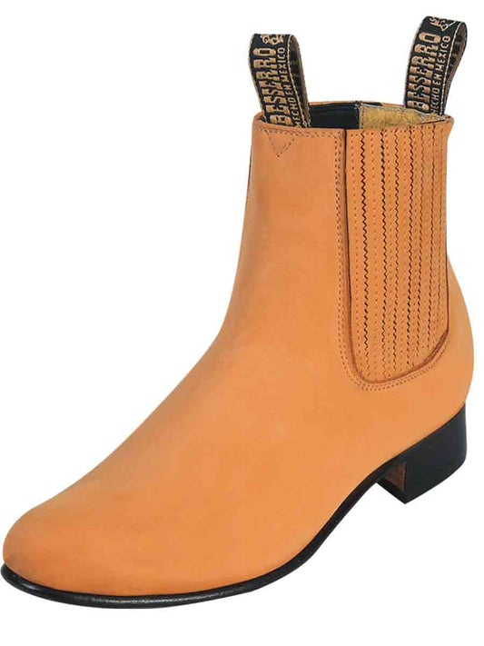 El Besserro Men's Charro Ankle Boot - Nubuck Honey 203