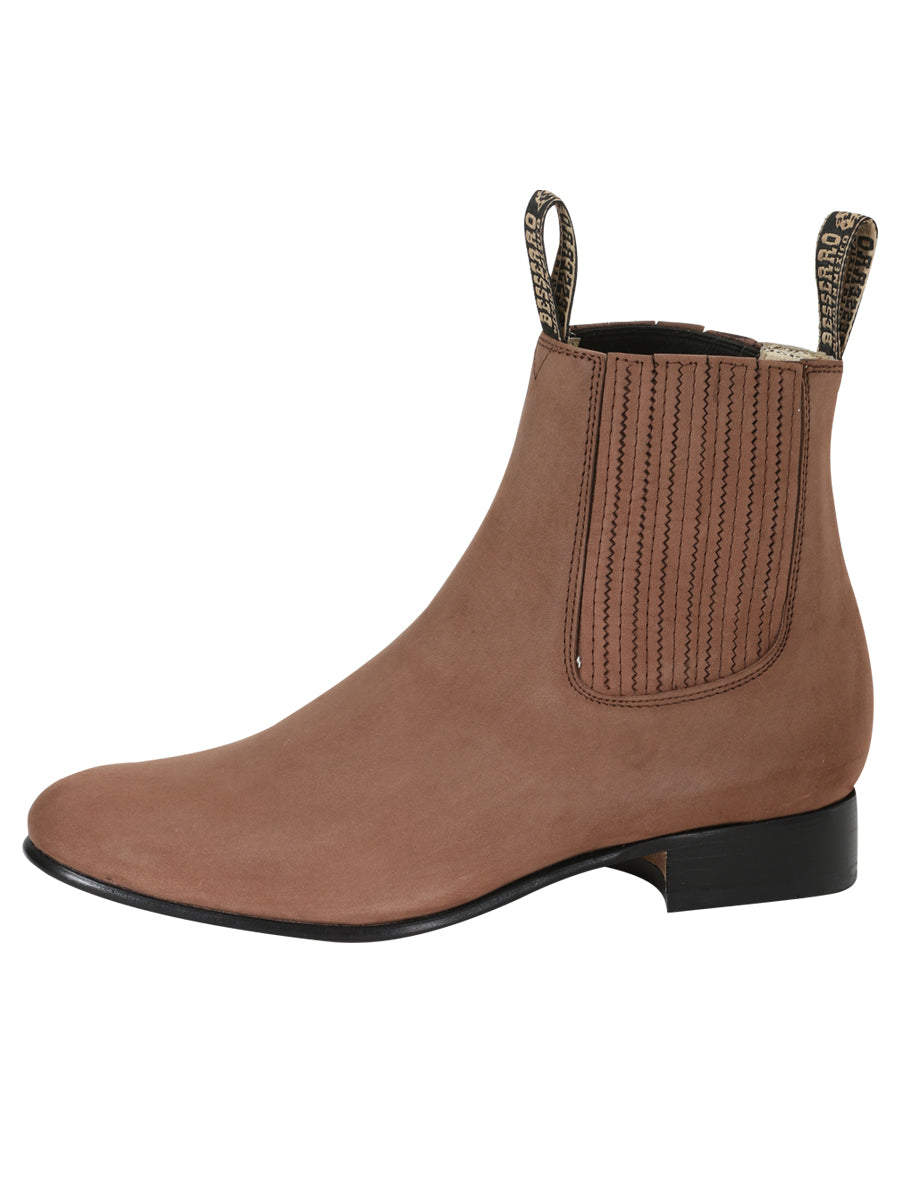 El Besserro Men's Charro Ankle Boot - Nobuck Camel 204