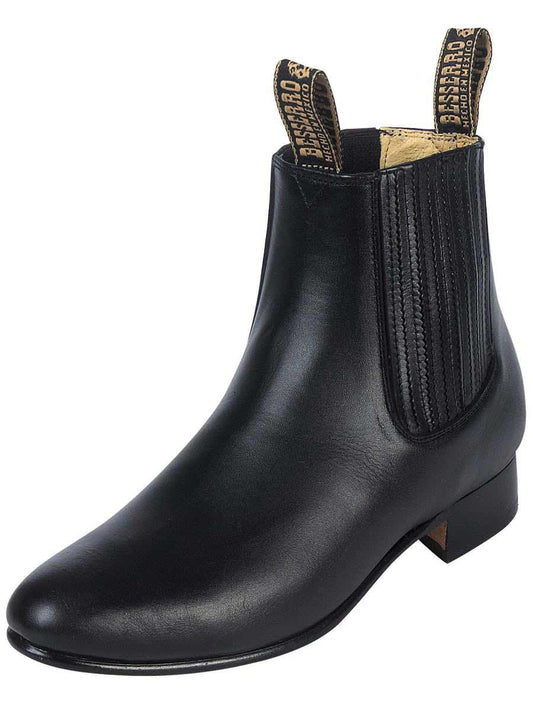 El Besserro Men's Charro Ankle Boot - Leather Black 207