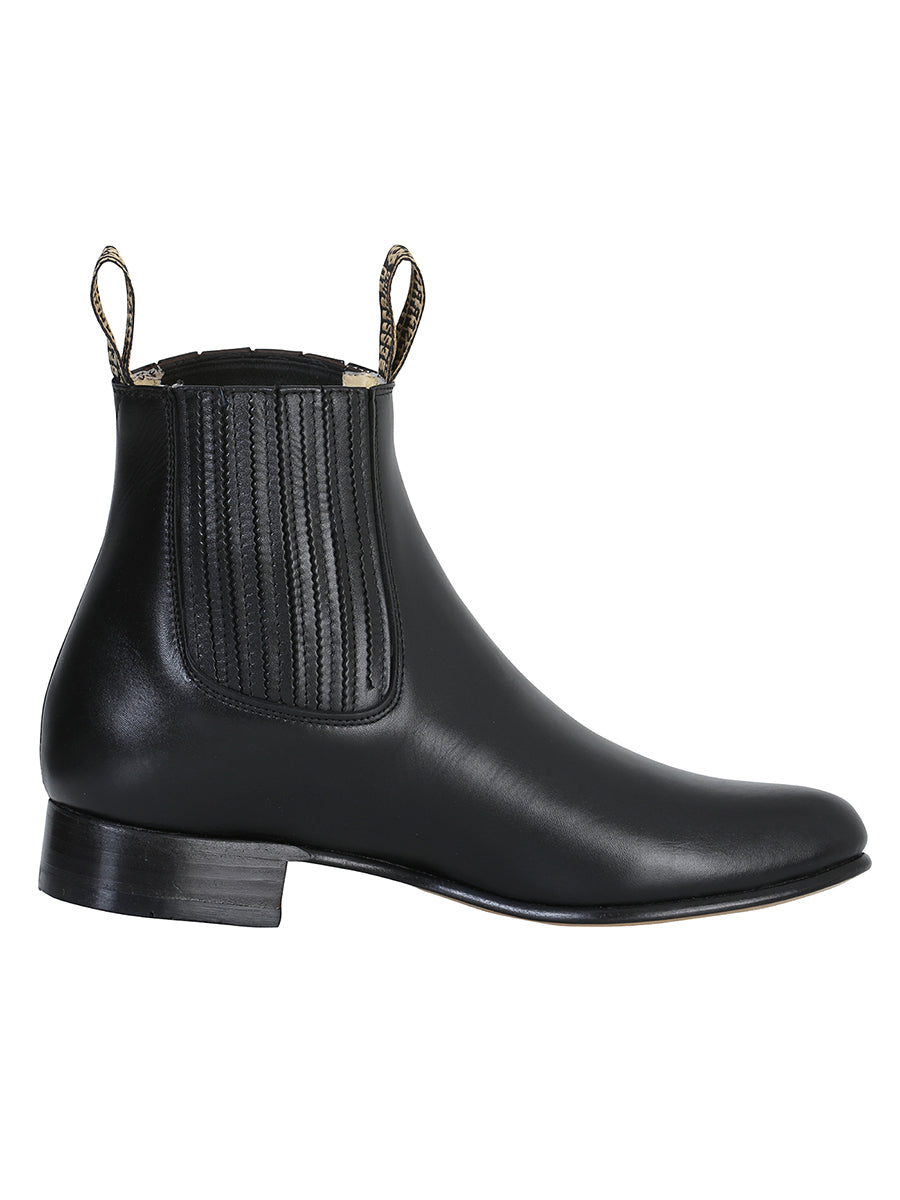 El Besserro Men's Charro Ankle Boot - Leather Black 207