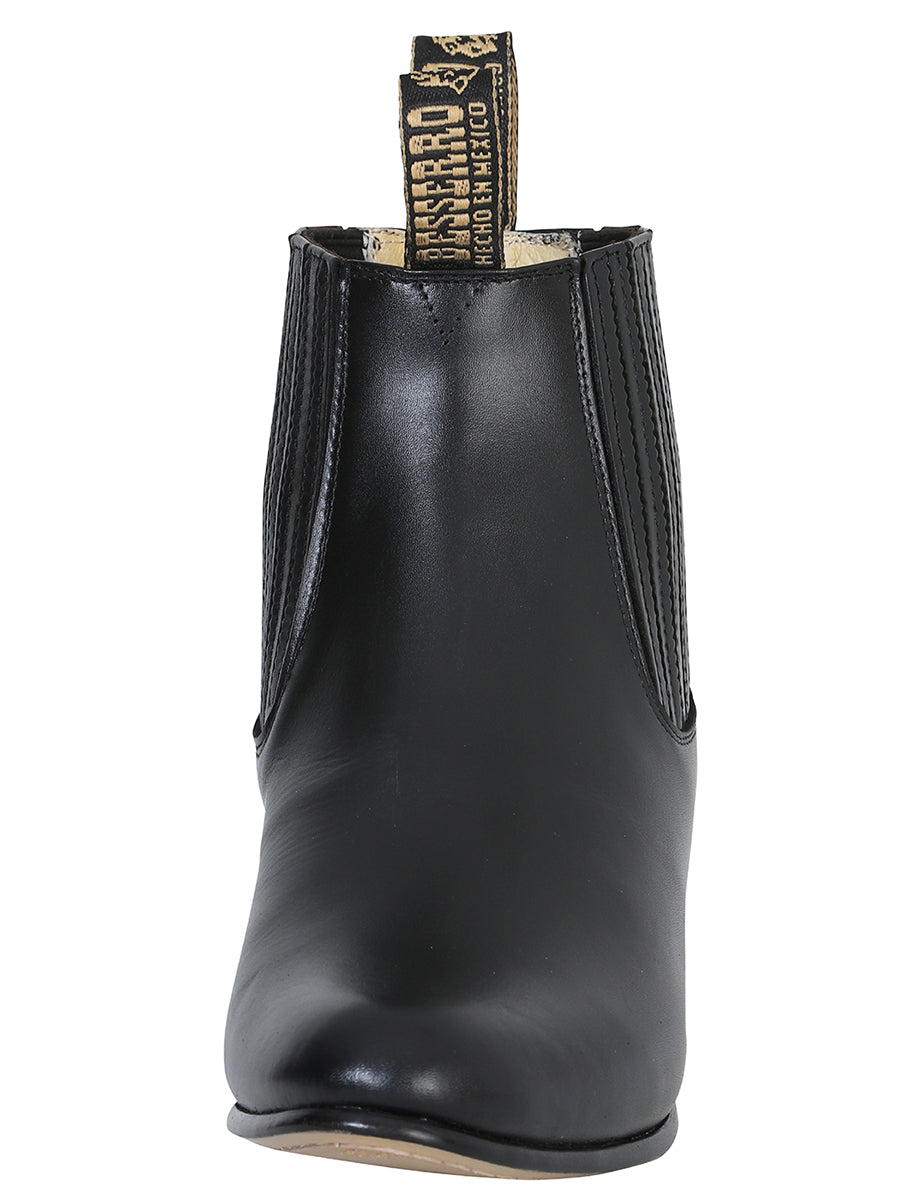 El Besserro Men's Charro Ankle Boot - Leather Black 207