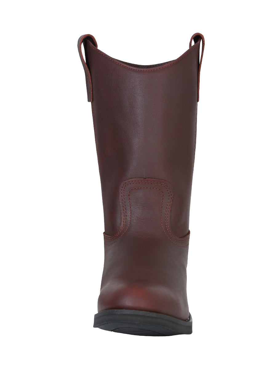 Establo Men's Work Cowboy Boot - Leather Grasso - Waterproof- Shedron -Dark Brown 316