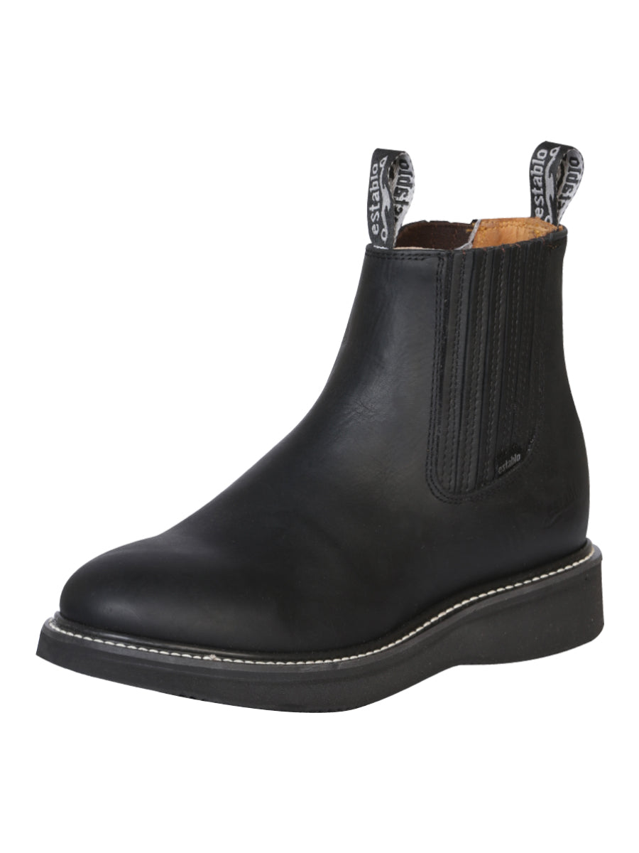 Establo Men’s Ankle Work Boot - Grasso Leather - Black 320