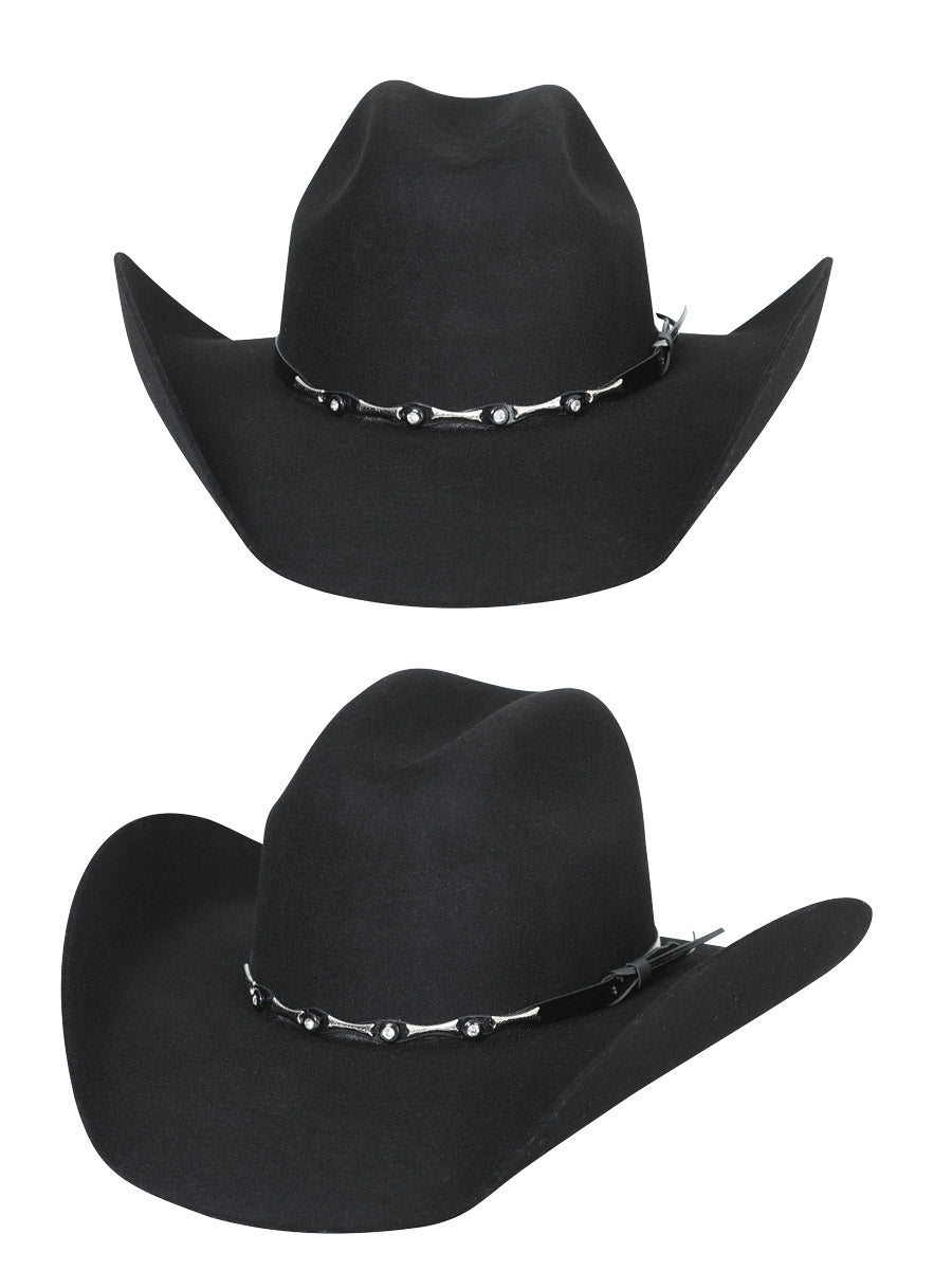 El General Wool Cowboy Hat - J Brim/Minnick Crown - Black 23075