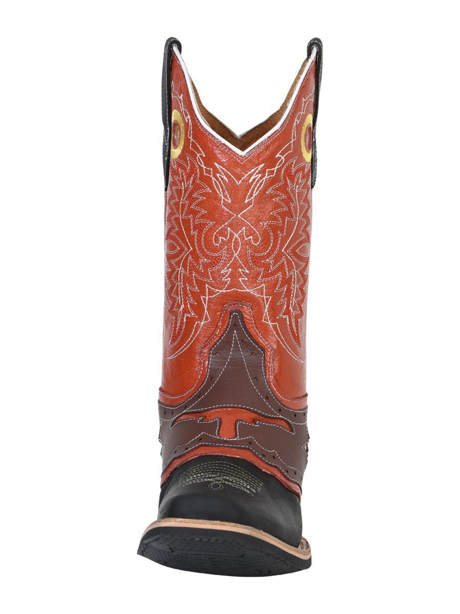 El General Men's Narrow Square Toe Cowboy Boot - Crazy Black 33305