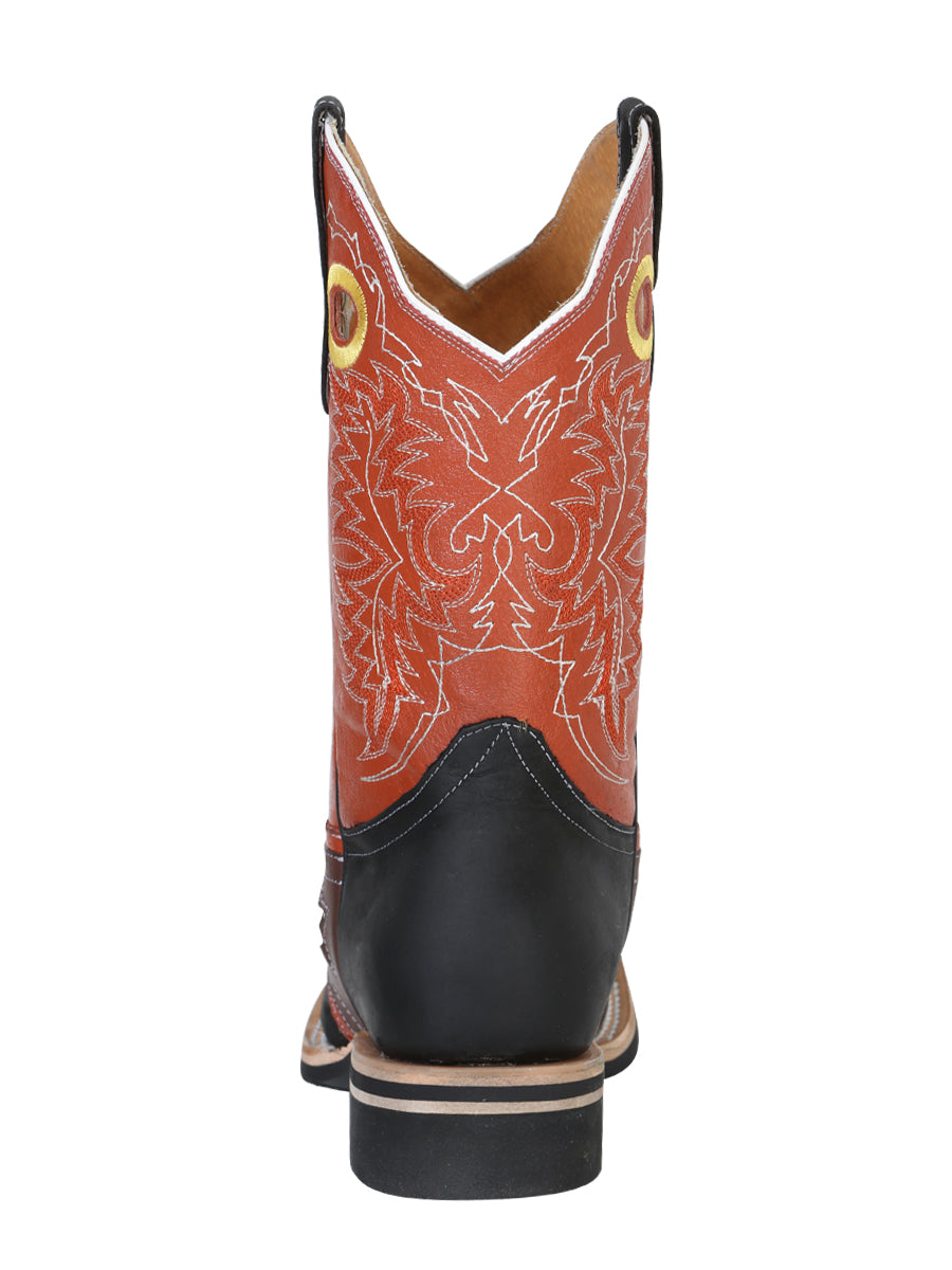 El General Men's Narrow Square Toe Cowboy Boot - Crazy Black 33305