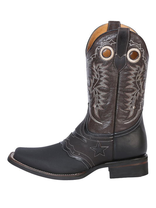 El General Men's Narrow Square Toe Cowboy Boot - Kevlar Black 33308