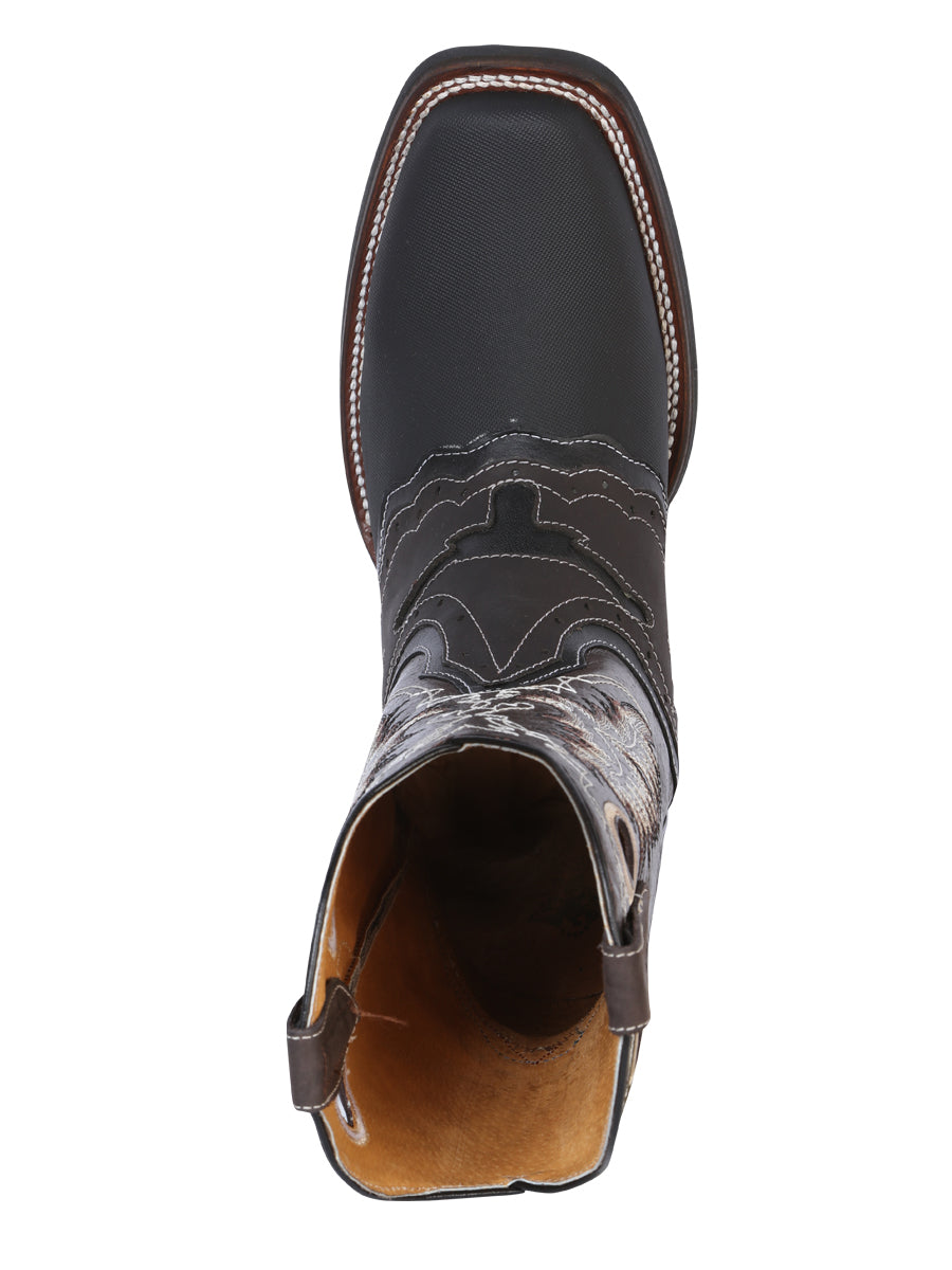 El General Men's Narrow Square Toe Cowboy Boot - Kevlar Black 33308