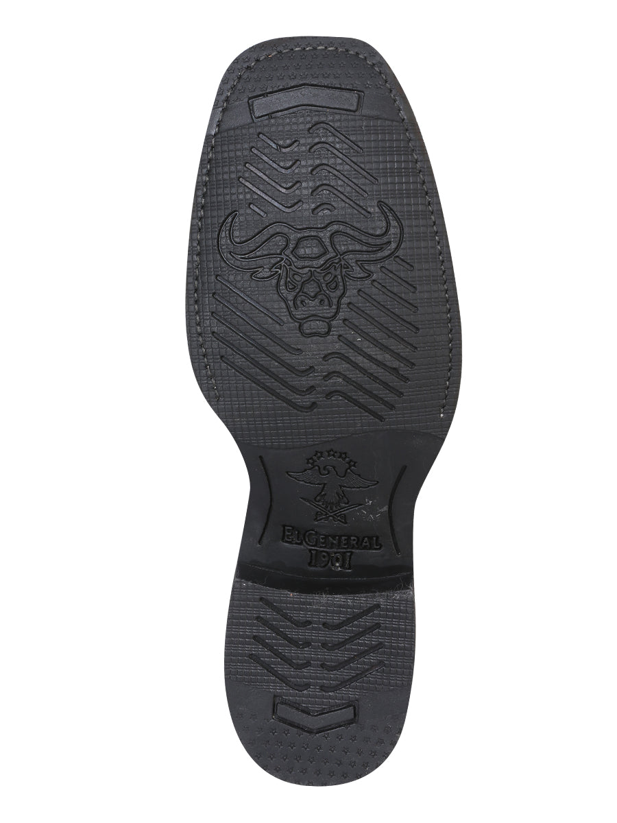 El General Men's Narrow Square Toe Cowboy Boot - Kevlar Black 33308
