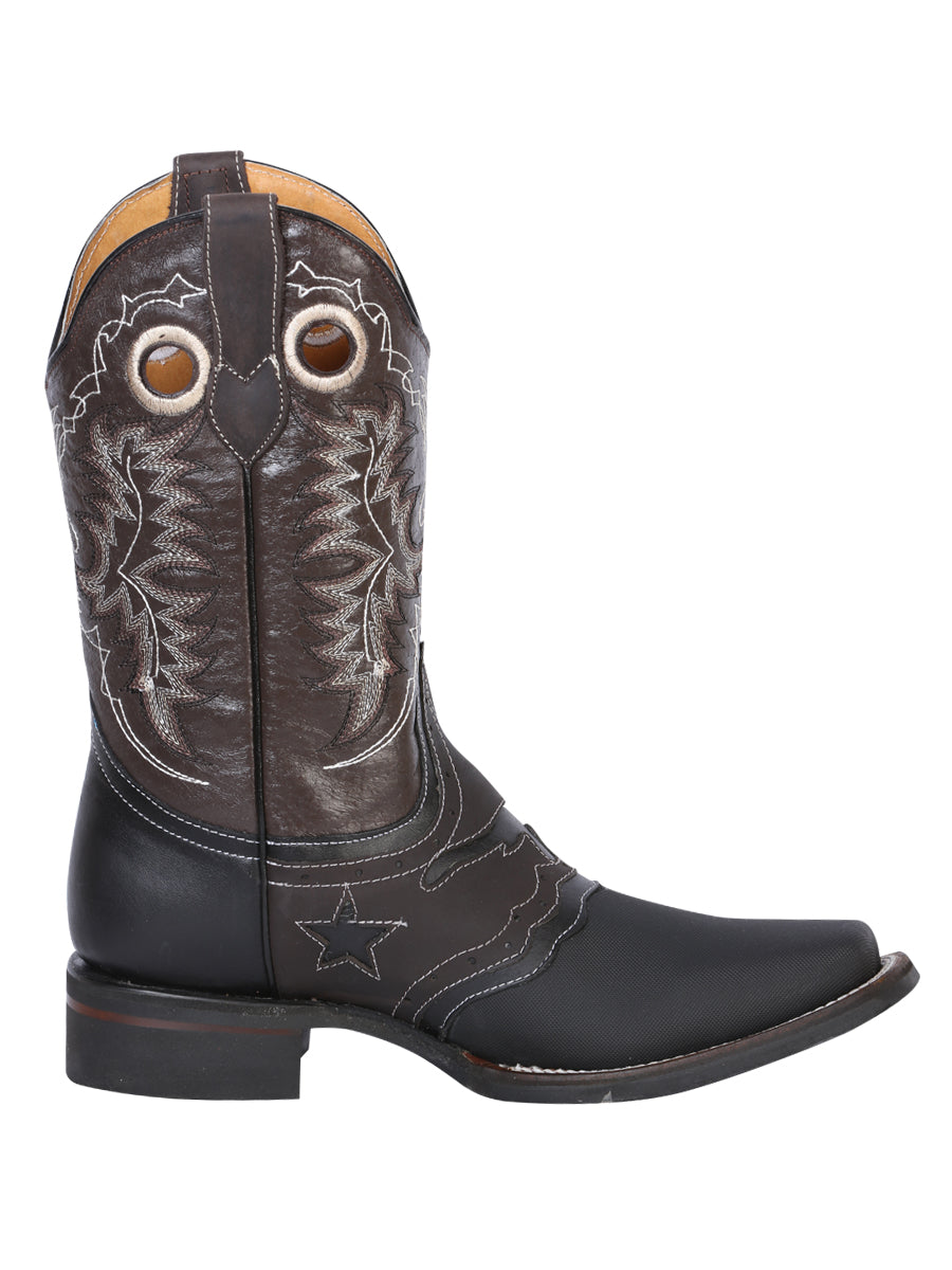 El General Men's Narrow Square Toe Cowboy Boot - Kevlar Black 33308