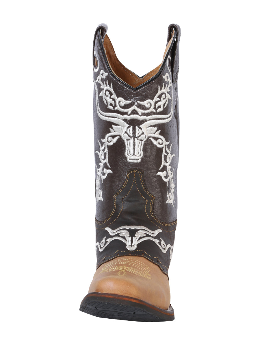 El General Men's Narrow Square Toe Boot - Crazy Honey/ Dark Brown Bull 33316