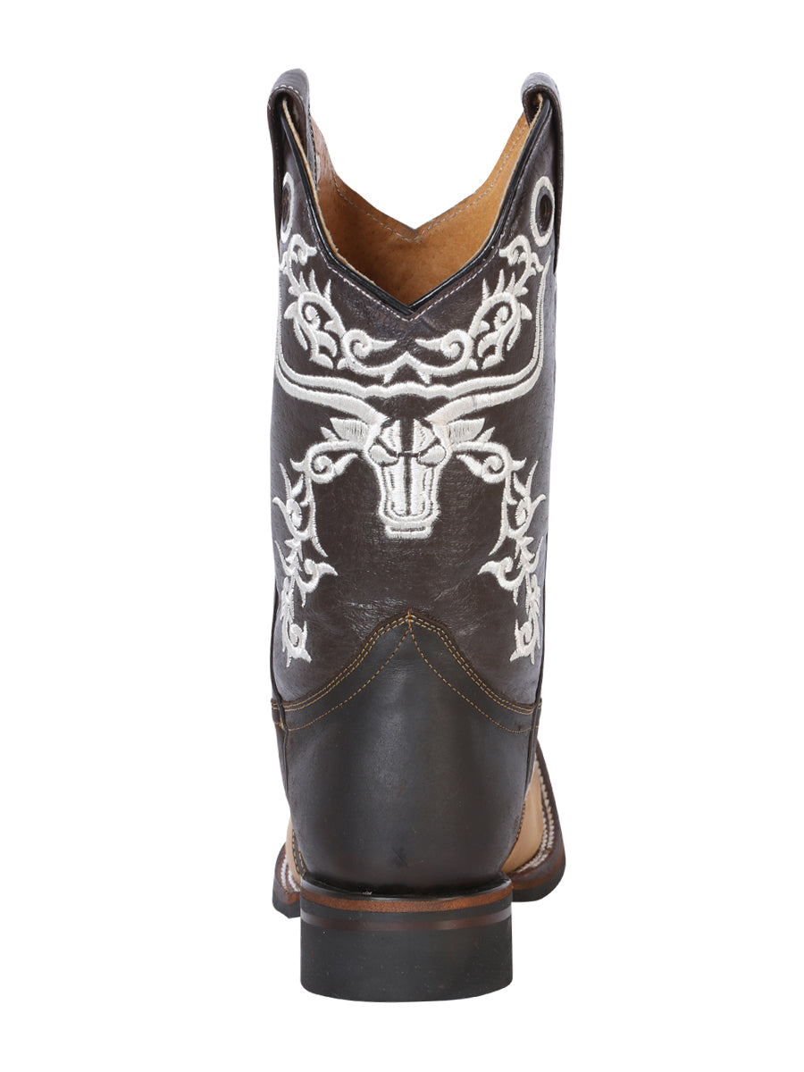 El General Men's Narrow Square Toe Boot - Crazy Honey/ Dark Brown Bull 33316