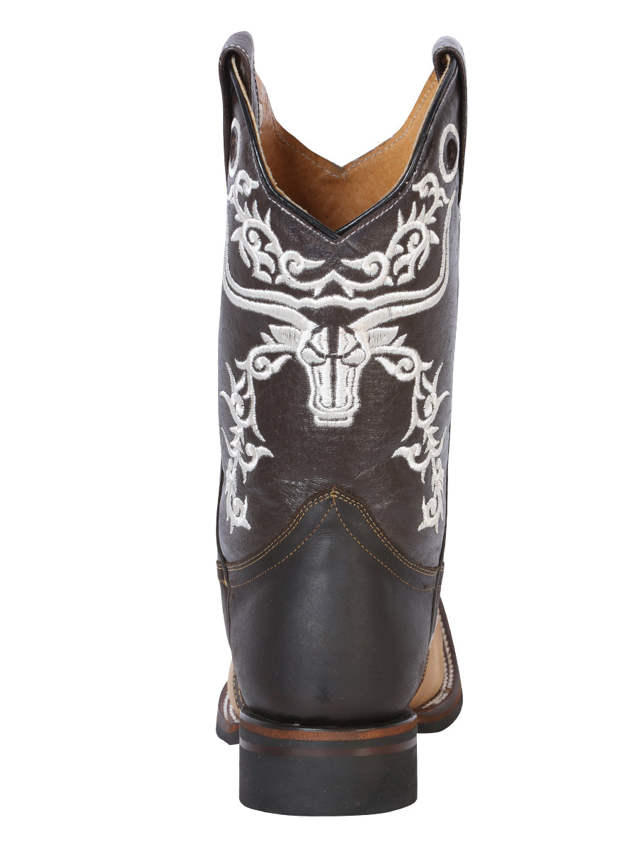 El General Men's Narrow Square Toe Boot - Crazy Honey/ Dark Brown Bull 33316