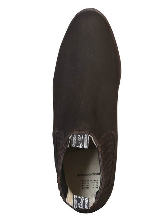 El Canelo Plata Botin Charro Ankle Boot - Nubuck Brown 34291