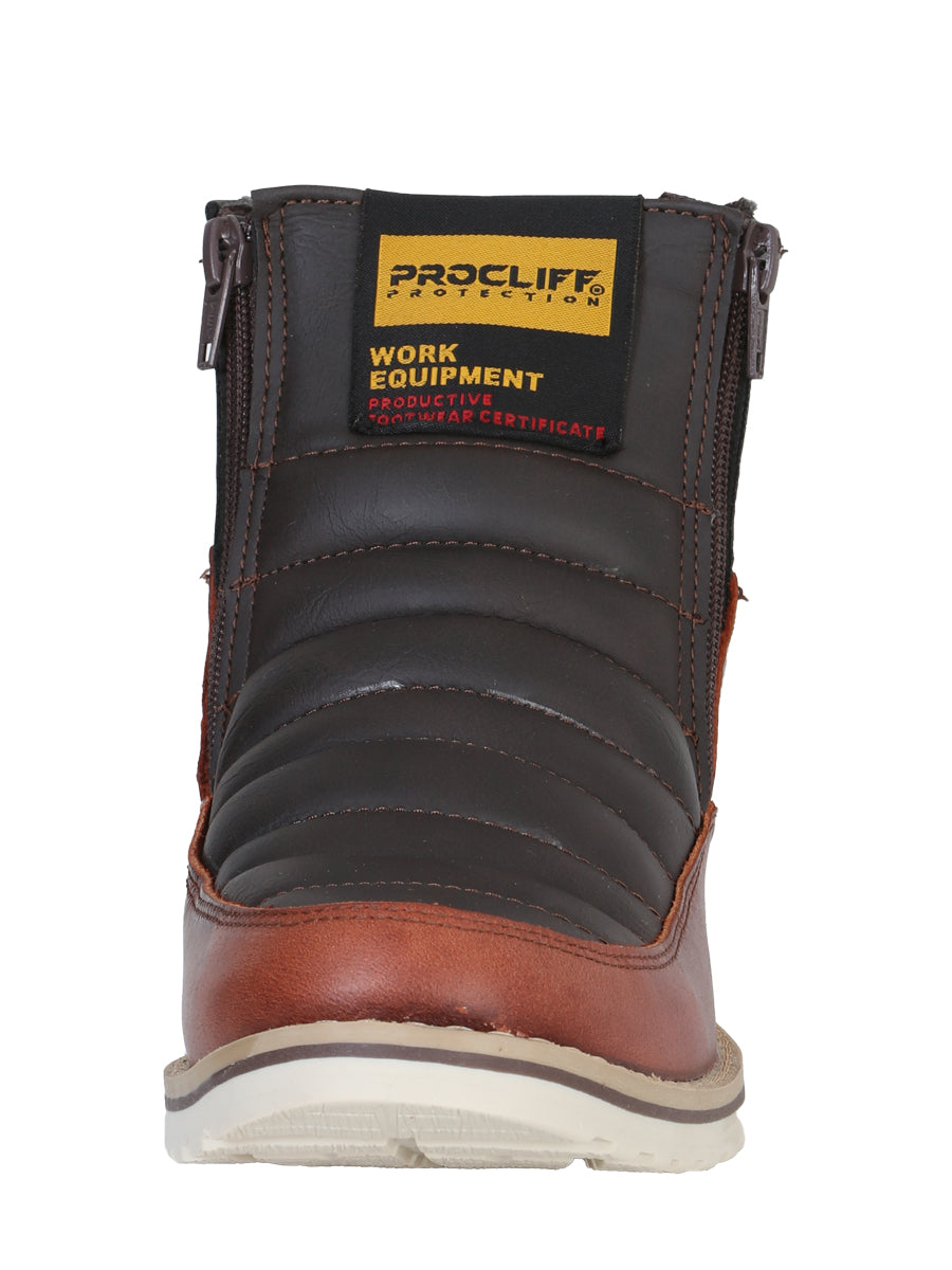ProCliff Women's Ankle Work Boot w Zipper- Wine 35205