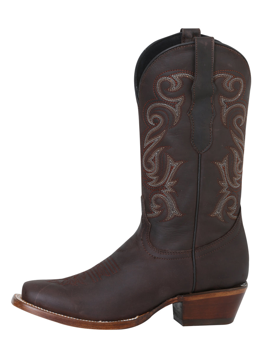 El General Women's Square Toe Cowboy Boot - Crazy Choco 40661