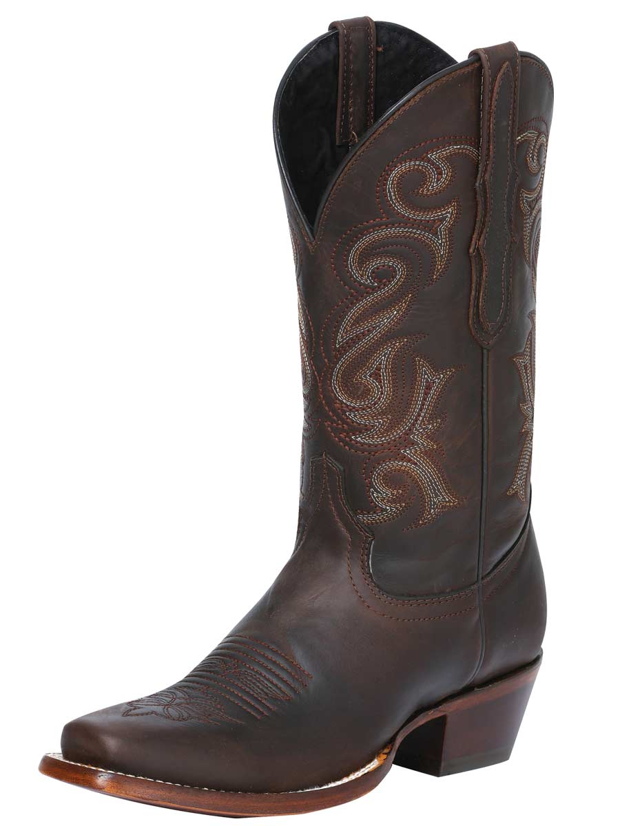 El General Women's Square Toe Cowboy Boot - Crazy Choco 40661