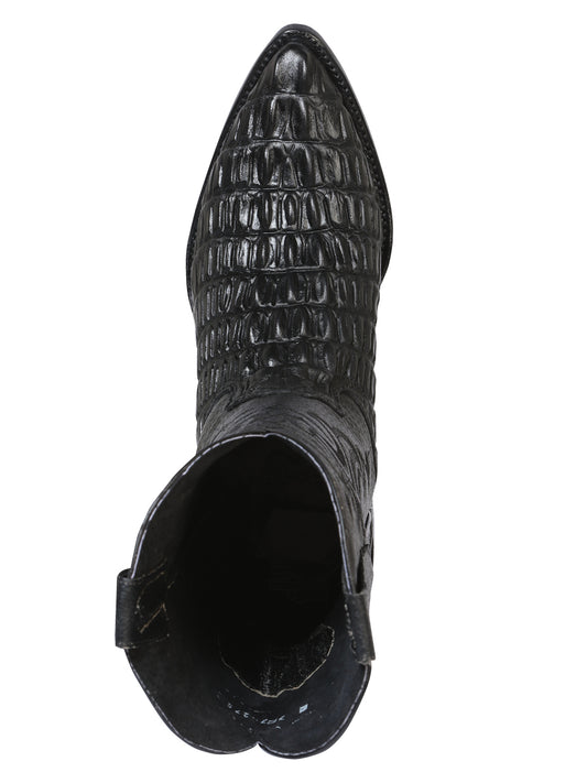 El Senor de los Cielos x El General Men's Cowboy Boot - Black Caiman Print 40842