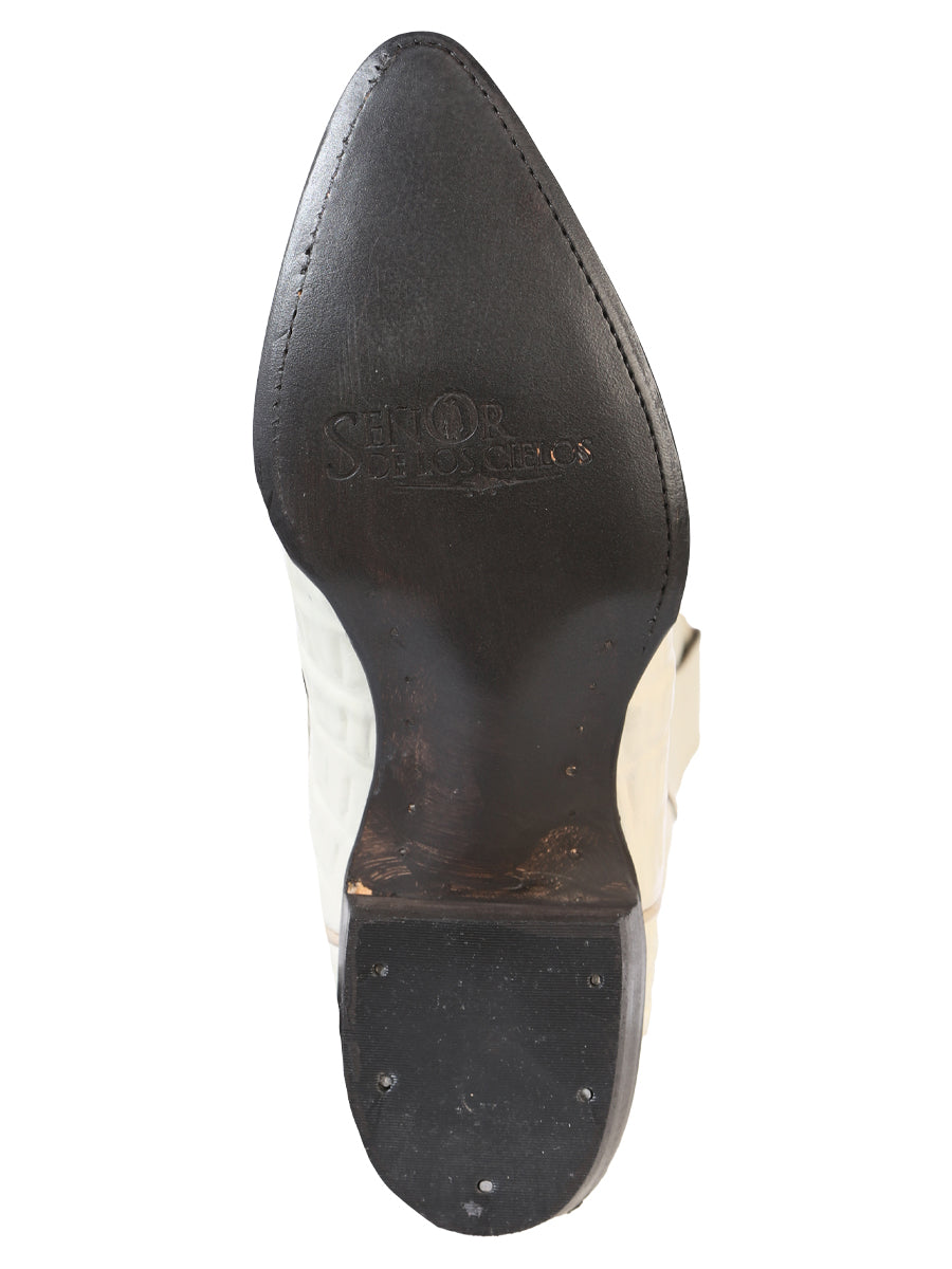 El Señor de los Cielos x El General Men’s Cowboy Boot - Bone White Caiman Print 40845