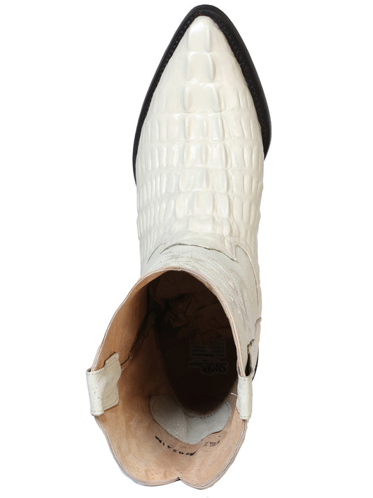 El Señor de los Cielos x El General Men’s Cowboy Boot - Bone White Caiman Print 40845