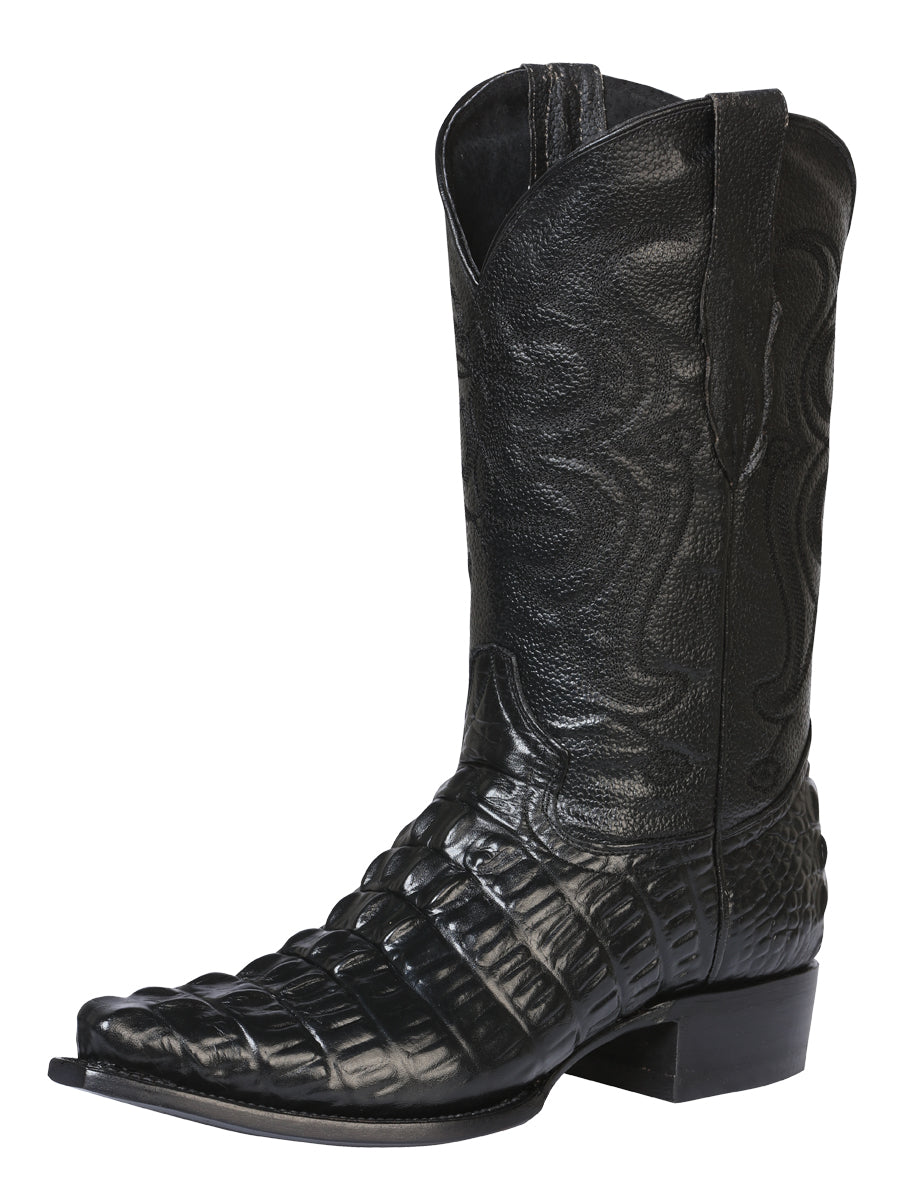 El Senor de los Cielos x El General Men's Cowboy Boot - Black Caiman Print 40854