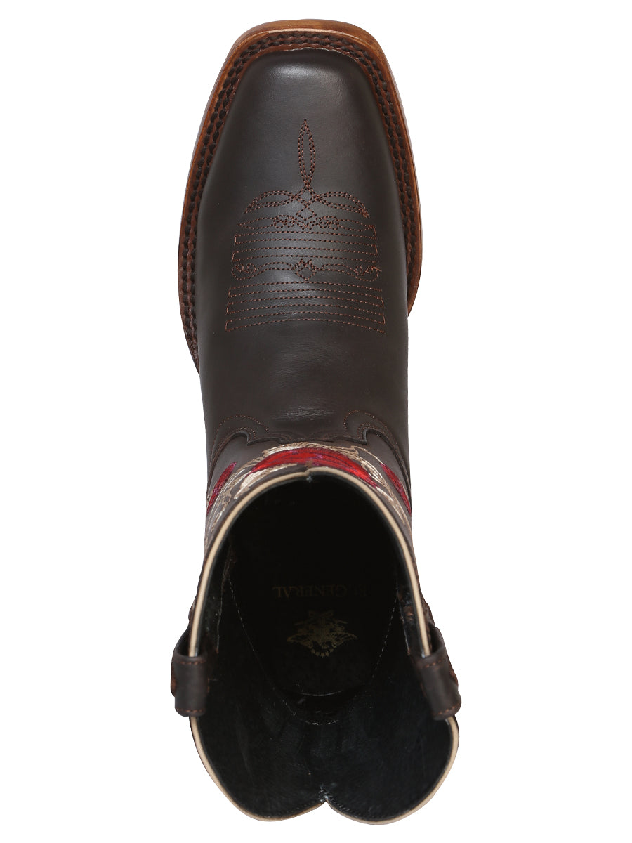 El General Women's Square Toe Cowboy Boot - Dark Brown 41785