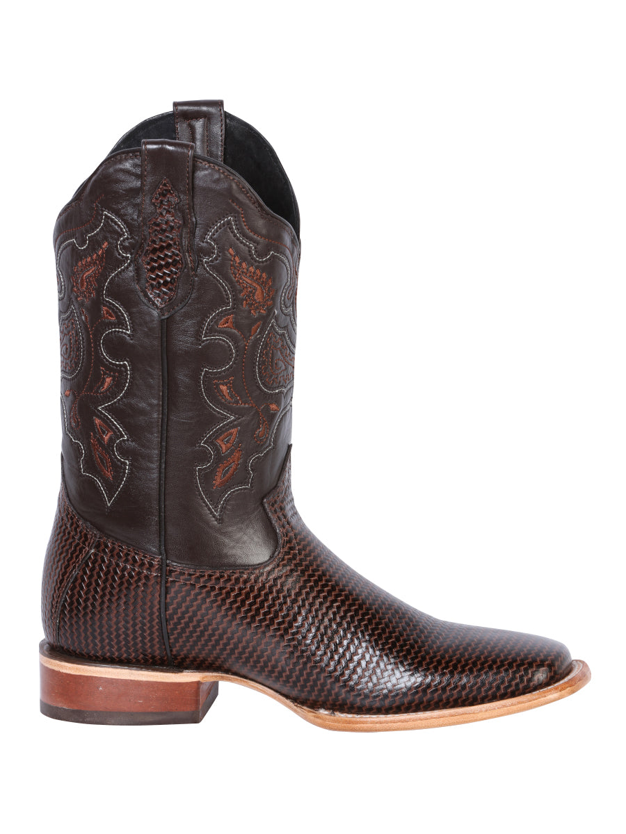 El General Men's Square Toe Cowboy Boot - Cigar Lizard Print 41791