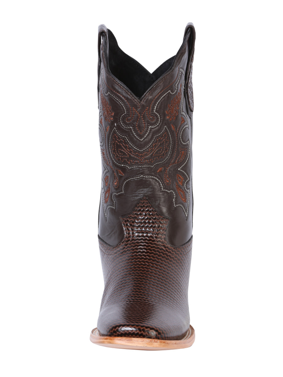El General Men's Square Toe Cowboy Boot - Cigar Lizard Print 41791