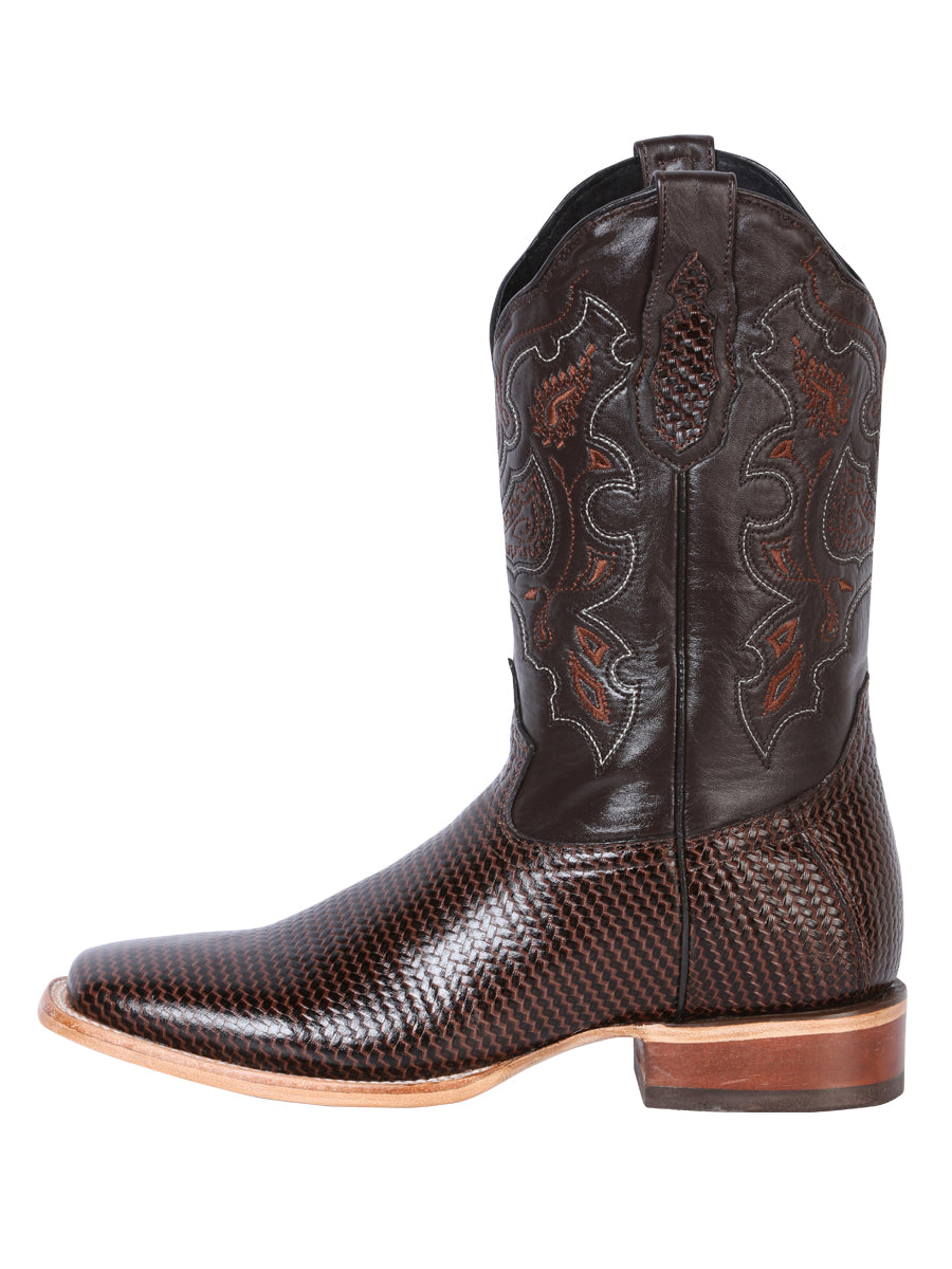 El General Men's Square Toe Cowboy Boot - Cigar Lizard Print 41791