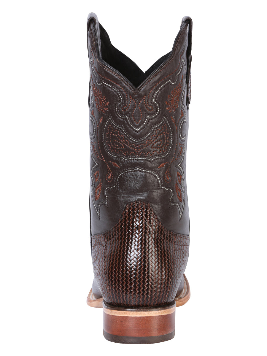 El General Men's Square Toe Cowboy Boot - Cigar Lizard Print 41791