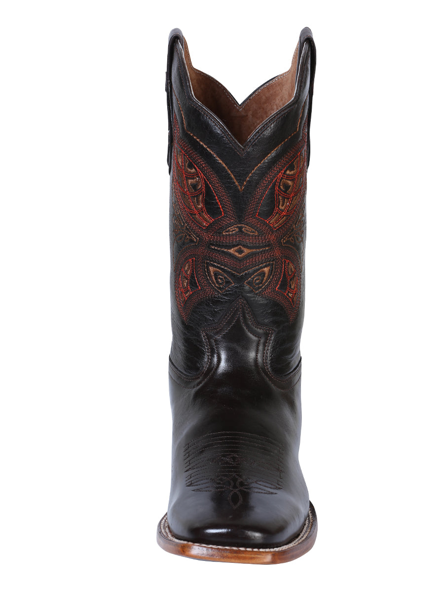 El General Men's Square Toe Cowboy Boot - Brown 41990