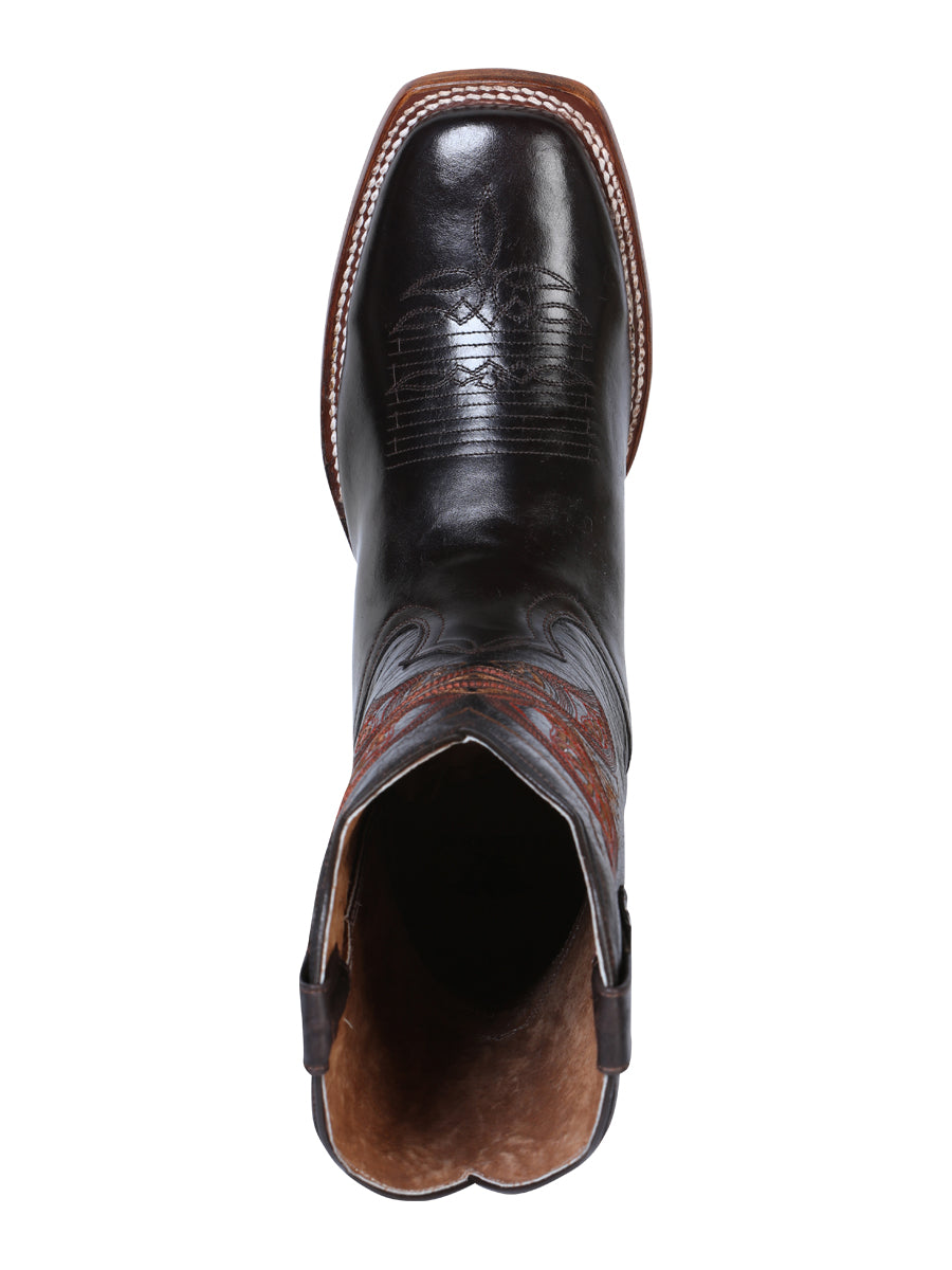 El General Men's Square Toe Cowboy Boot - Brown 41990