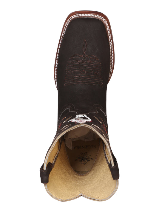 El General Women's Square Toe Cowboy Rodeo Boot - Dark Brown 42974