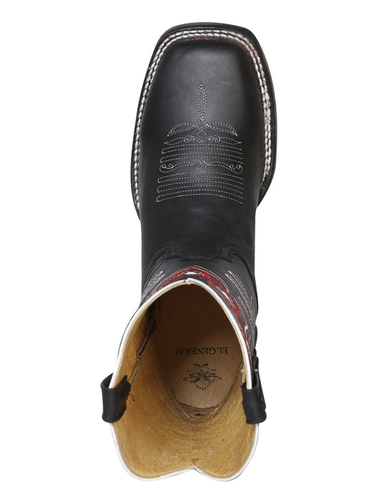 El General Women's Square Toe Cowboy Boot - Black 42977
