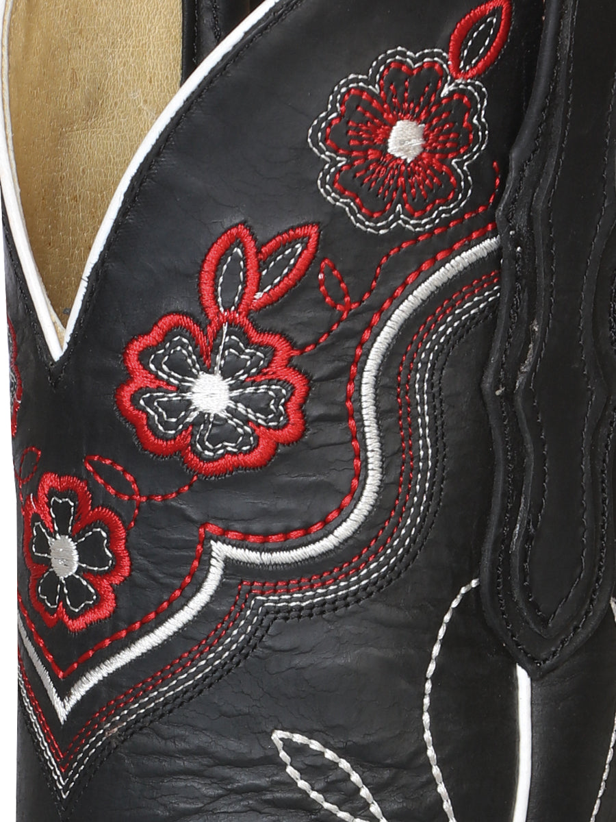 El General Women's Square Toe Cowboy Boot - Black 42977