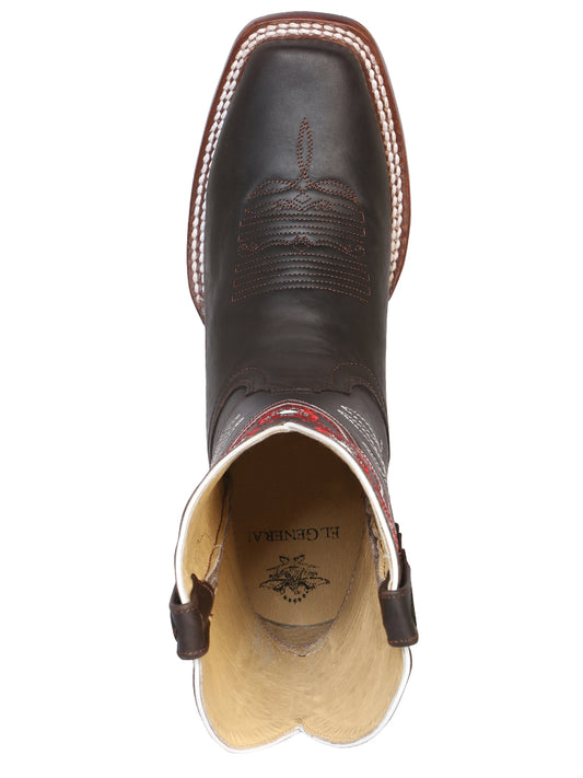 El General Women's Square Toe Cowboy Boot- Dark Chocolate 42981