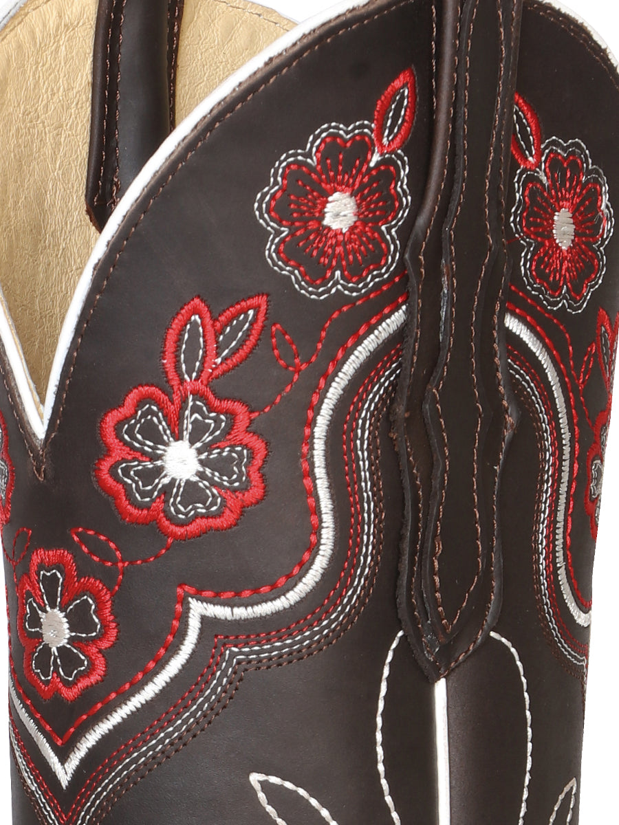 El General Women's Square Toe Cowboy Boot- Dark Chocolate 42981