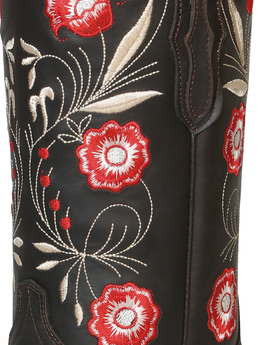 El General Women's Square Toe Cowboy Boot- Dark Chocolate 42982