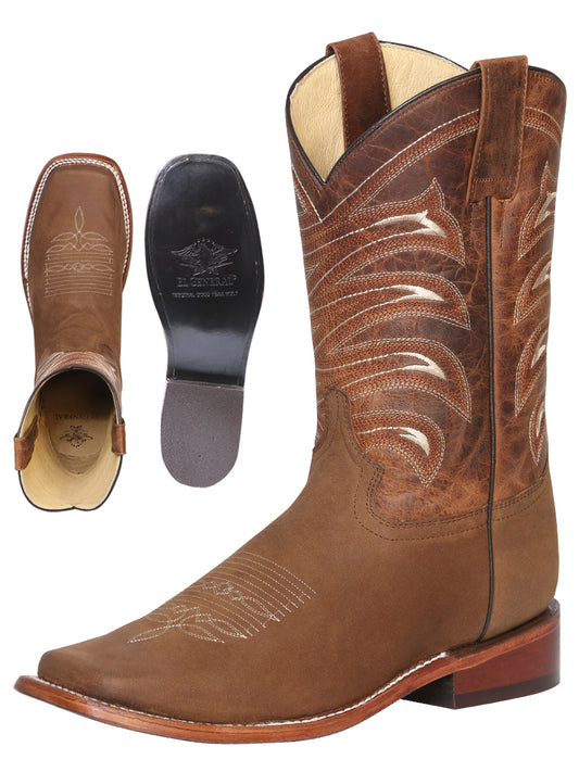 El General Men's Square Toe Cowboy Boot - Crazy Tan 42993