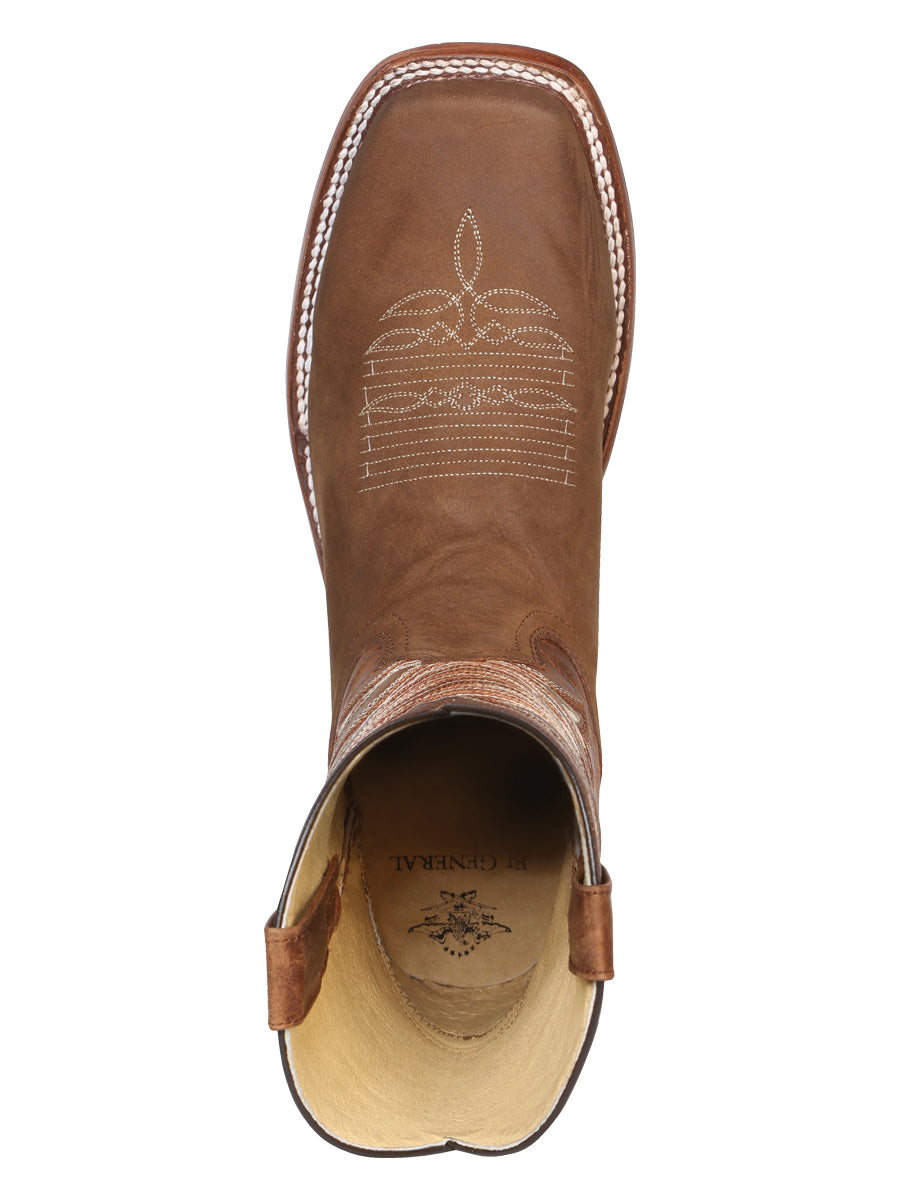 El General Men's Square Toe Cowboy Boot - Crazy Tan 42993