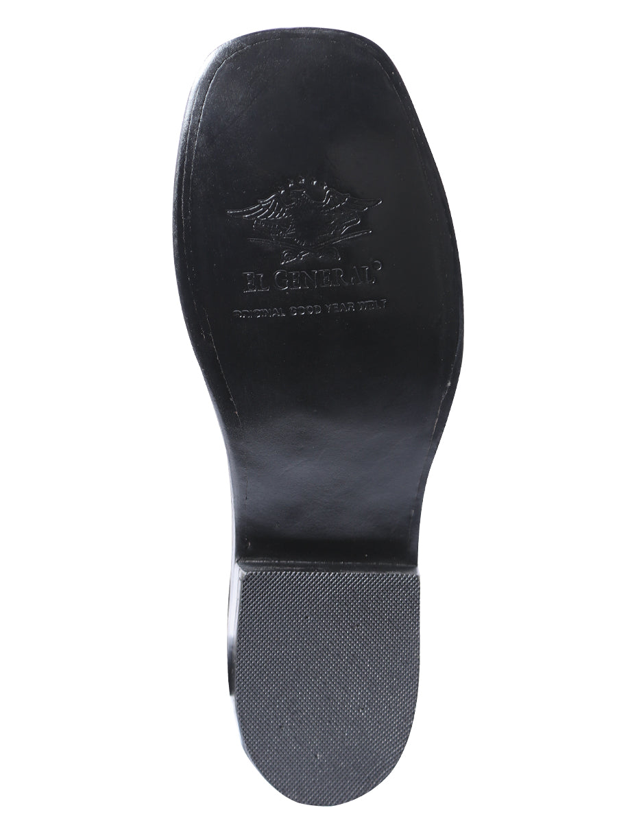 El General Men;s Square Toe Cowboy Boot - Crazy Black 42994