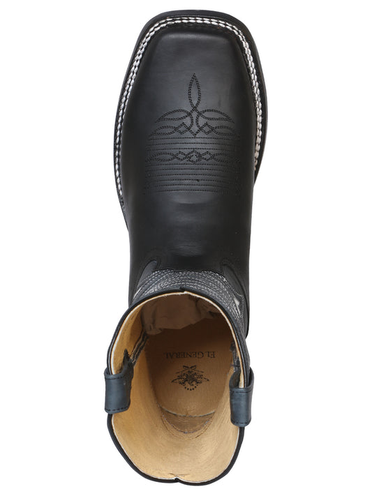El General Men;s Square Toe Cowboy Boot - Crazy Black 42994