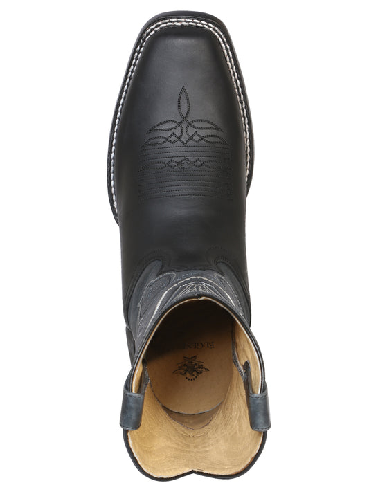 El General Men's Square Toe Cowboy Boot - Crazy - Black 42998